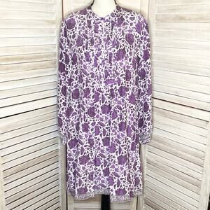 Natalie Martin SammIe Pintuck 100% Silk Dress Violet Geranium XL NWT